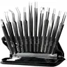 LMMAKE 1SET Precision Tweezers Kit for Crafts, Soldering, Jewelry Making, Eyebrow, Facial & Ingrown Hair Removal, Eyelash Extensions, Comes with Storage Case