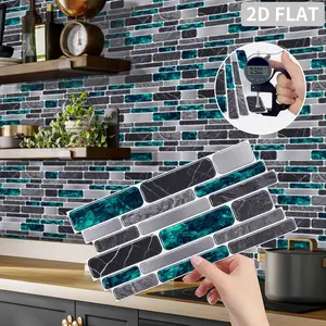 24pcs Self-Adhesive Waterproof Patchwork Tiles, Universal Design Suitable for Various Settings, Ideal for Room Decoration & Wall Art