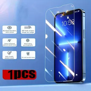 3D Full Coverage Glass Screen Protector for iPhone 14 13 12 11 16 15 Pro Max XR X XS with Installation Guide