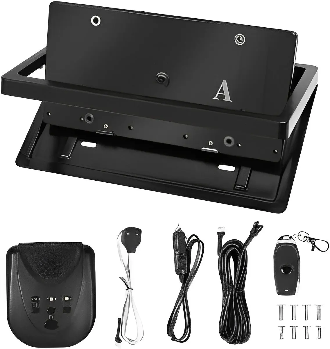 Stealth License Plate Flipper Single Plate Kit USA & Canada - Car Accessories Vehicle Motorized Conceal Plate Frame Remote Control