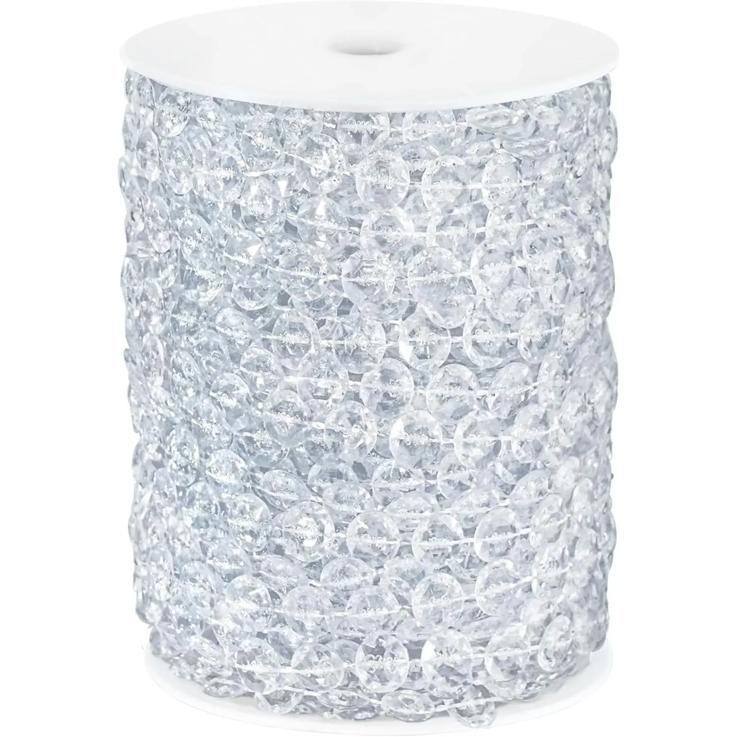 99FT Acrylic Crystal Garland, Clear Diamond-Shaped Crystal Bead Strands, DIY Crystal Beads String Roll for Christmas Tree Wedding Decorations Party Decorations Beaded Curtain Crafting Projects