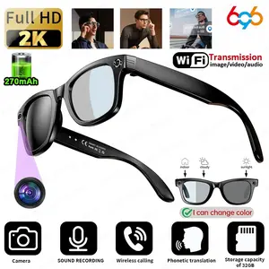 Smart Music HD Camera Glasses with Wireless Earbuds, 2k Video Recording, Rechargeable Battery, USB Charging, Lightweight Design,Cool Gadgets, Smart Audio Glasses