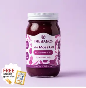 True Sea Moss Elderberry Irish Sea Moss Gel 16 fl oz Rich in Minerals & Vitamins Supports Vitality Healthcare Fitness Natural Supplement