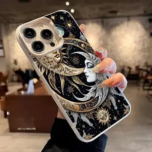 [LX]Solar And Lunar Myth Pattern Magnetic Phone Case For IPhone 15 Plus 16 14 Pro Max 13 12 11 Shockproof Non Slip Military-Grade Protection Slim Cover Cellphone Protective Smartphone Casing