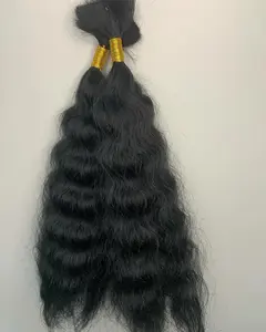 100% Human Wet and Wavy Micro/Boho Hair 18' Color 1