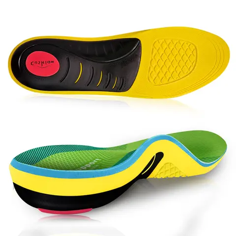 Men's & Women's Insoles, Victory Insoles, Heavy-Duty High Arch Support Shock-Absorbing Trim-to-Fit Sports Insoles, PU Cushion Insole, Cushioned Insoles, Ideal for Running, Hiking and Work Boots, Foot Pads