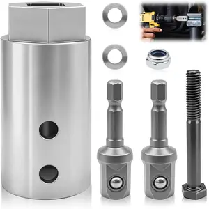 Heavy Duty Trailer  Drill Adapter with Cordless Drill, 1/2 to 1" Socket Adapter, Stainless Steel Scissor Drill Adapter Fits Any 1" Drive On Trailer