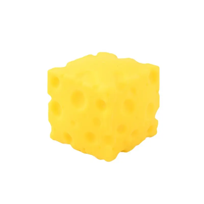 Decompression Squeeze Sensory Squish Cube - Cheese-Shaped Creative Stress-Relief Toy for Venting, Pranking, Made of Dough Balls