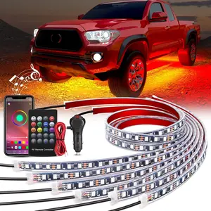 Nilight 6Pcs Car Underglow Neon Accent Strip  300 LEDs RGB Multi Color DIY Sound Active Function Music Mode with APP Control and Remote Control for Car Van SUV Truck Decoration  dealsforyoudays