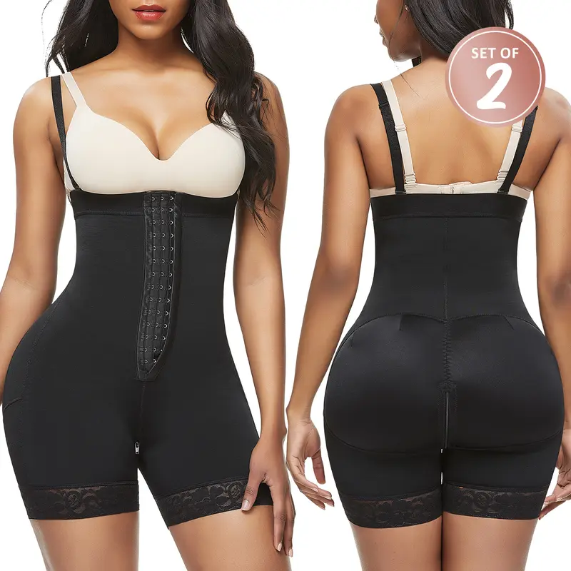 FeelinGirl Fajas Colombianas Shapewear for Women Postpartum Tummy Control Body Shaper Full Body Girdle Comfort Womenswear Adjustable Straps Day Detachable Leg Compression Leg Compression Sexy Fit-2 pieces set LIVE ONLY