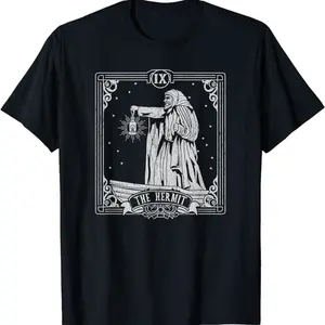 The Hermit Tarot Card Halloween Occult Vintage T-shirt