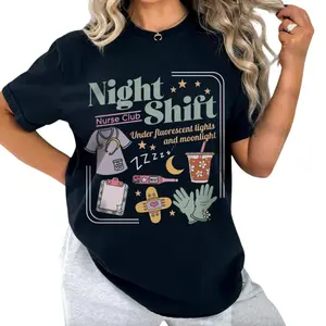 Night Shift Nurse Club T-Shirt, Nurse Shirt The Tired Night Shift Tee, Nurses Department Tee, Night Shift Crew Shirt, Nurse Appreciation Gifts For Her