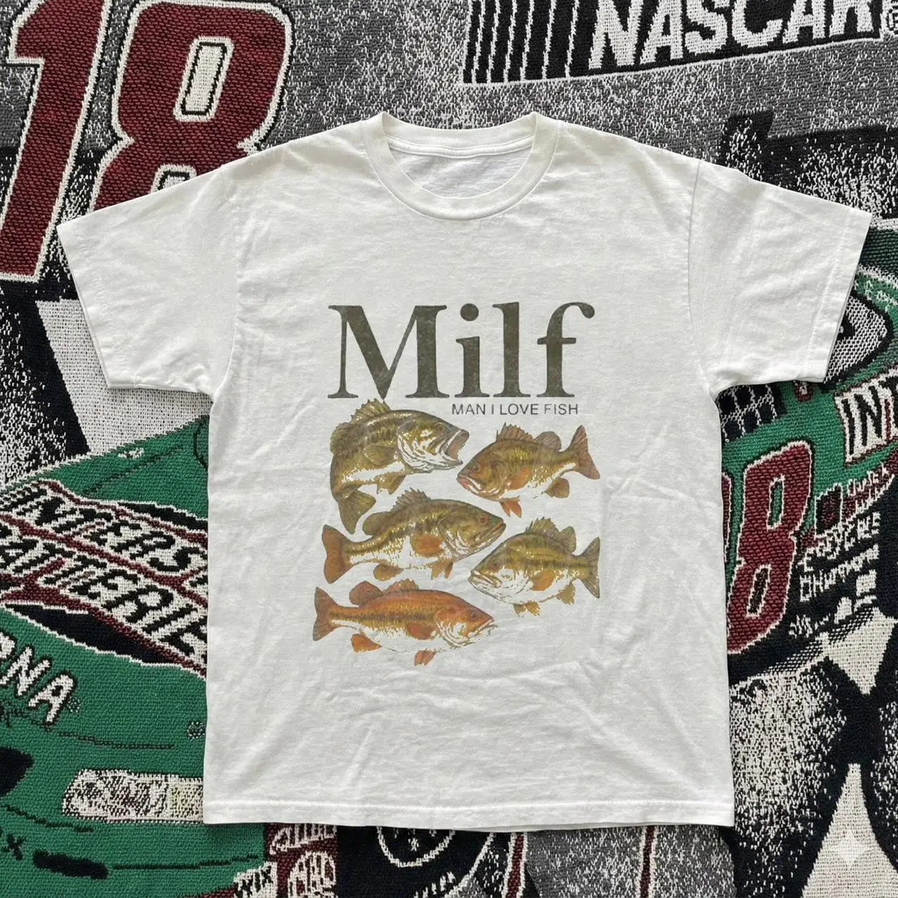 White MLHF “man I love fish” tee #mlhf White MLHF “man I love fish” tee #mlhf
