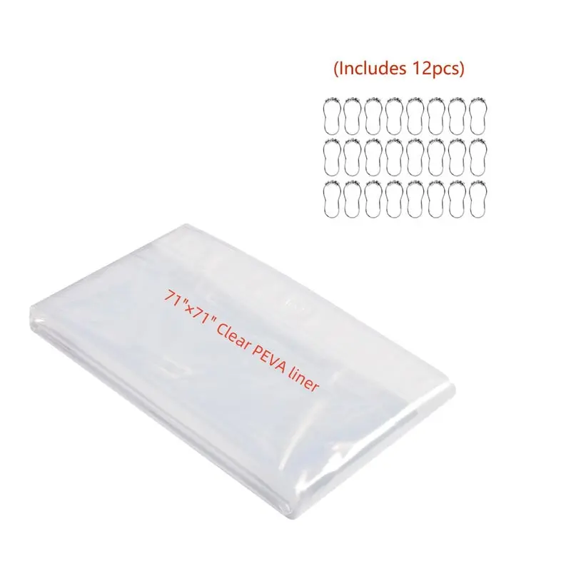 Utopia Alley BL9SS 71 x 71 in. 3G Clear PEVA Shower Liner, Chrome