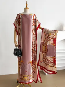 Women's Chain Print Scarf Set, Fashionable Woven Shawl for Daily Use, Perfect Birthday Gift, All-Season Thin Fabric, Cape Shawl Set