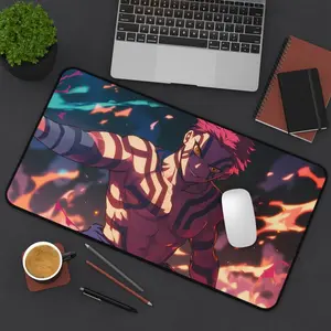 Desk Mat, Demon Slayer Akaza Anime Manga Design, Mouse Pad, Desk Pad, Computer Mat, Gaming Mat, Office Decor