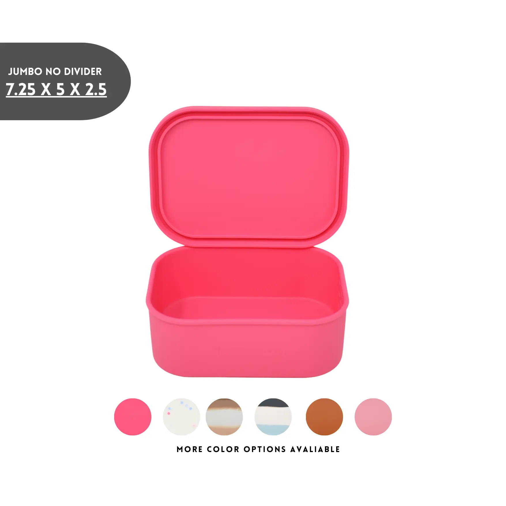 The Dearest Grey Leak Proof Silicone Jumbo No Divider Bento Lunch Box. Microwave and Oven Safe