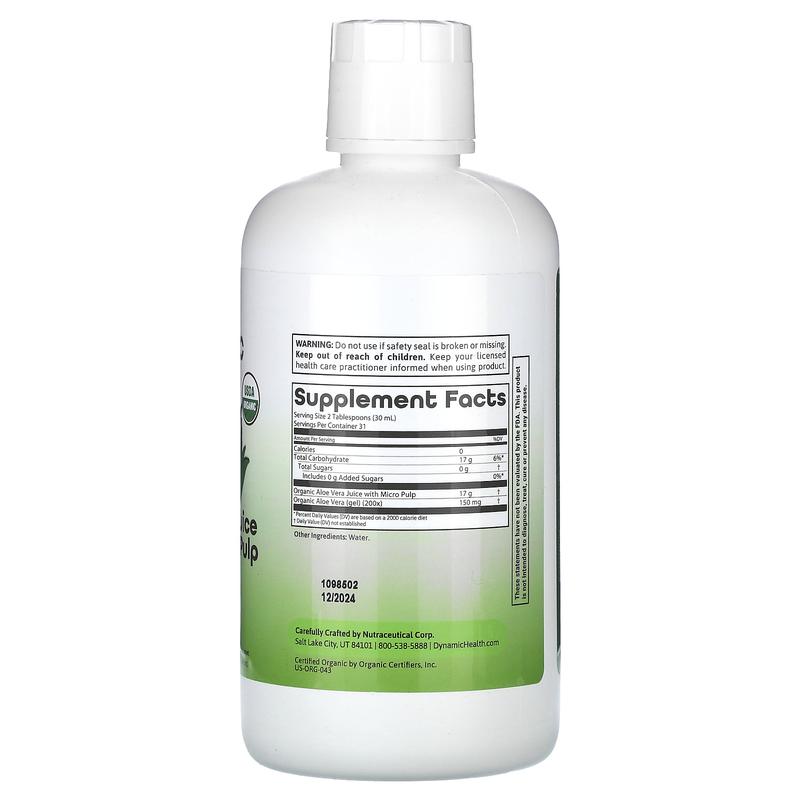 Dynamic Health Aloe Vera Juice with Micro Pulp, 32 fl oz (946 ml)