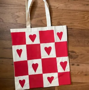 Handpainted Heart Tote Bag