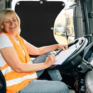 Semi-Trailer Truck Side Window Sunshade, Suction Cup Mounted, Fits T680/T880/W990 All Years, Glare Protection & UV Shielding