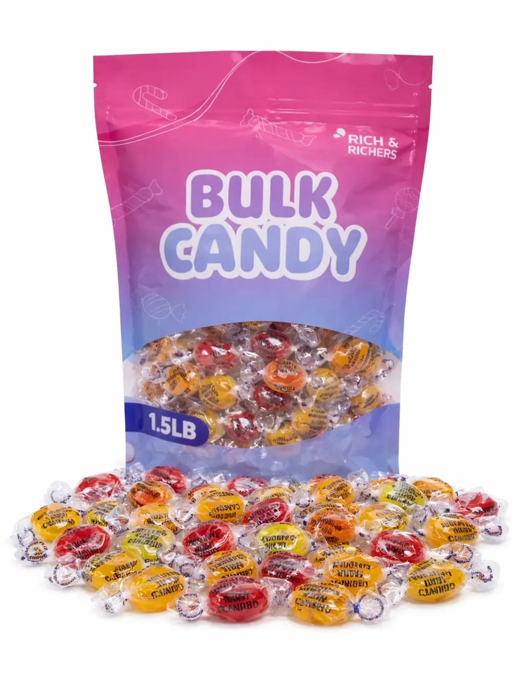 Rich & Riches Nostalgic Trio Sugar-Free Hard Candy 1.5lb - Lemon Butterscotch Cinnamon Discs - Low Carb Zero Sugar - Keto Friendly Office Candy Bowl - Sour Sweet Fruity