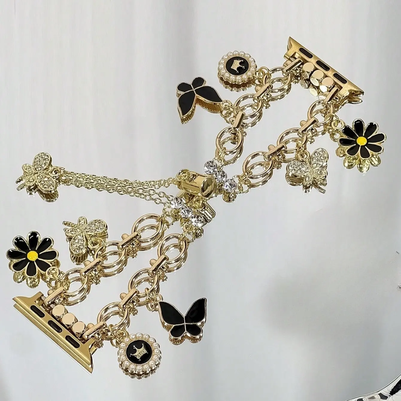 Elegant Women's Alloy Floral Jewelry Buckle Strap for Apple Watch Series 1-10, Ultra 1/2 Se, Perfect Gift for Parties & Daily Wear