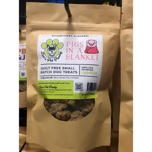 Pigs In A Blanket - All Natural "Bacon & Ham" Dog & Puppy Treats - Disobedient Biscuits 6 oz. Pouch
