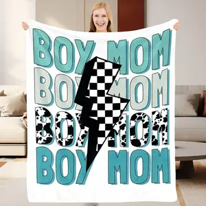 Manta de Franela de Una Pieza para Mamás de Niños, con un Acogedor y Cálido Diseño de Cuadros y Rayos de Toro, Adecuada para Usar en la Sala de Estar, el Dormitorio, la Oficina y Durante Todo el Año. Ideal Como Regalo de Navidad, con un Peso de 280Gsm