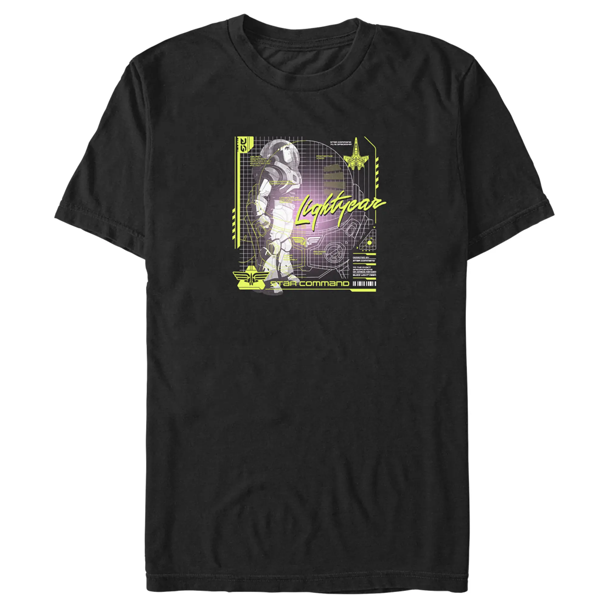 Men's Lightyear Buzz Lightyear Star Command Schematics T-Shirt