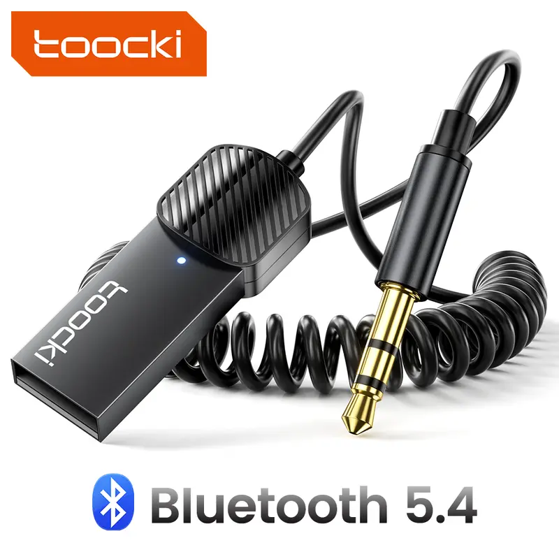Toocki Alloy+TPU Bluetooth 5.4 Car Connectivity Adapter - Bluetooth Car Adapter, 5-10m Stable Link, Handsfree Calls, Wireless Music Streaming, Adapter+Car Charger, Audio System Upgrade for Home Stereo Speakers