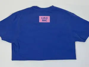 Lulu Mac Polka Dot Printed Logo T-Shirt in Flo Blue