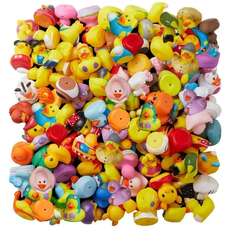 100 Pack Rubber Duck for Jeeps Ducking - 2" Bulk Floater Duck for Kids - Baby Bath Toy Assortment Duck Bath Set Rubber Duck Assortment for Jeeps