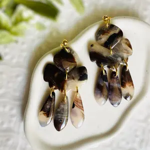 Tortoise Shell Polymer Clay Earrings - Fashion Accessory for Women