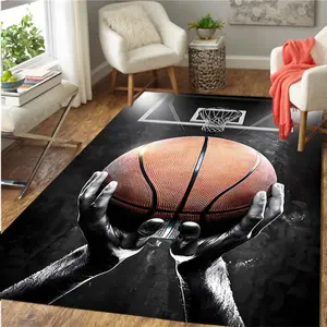 1 Piece Basketball Art Printed Area Mat, Door Mat, Decorative Area Rug, for Living Room or Bedroom Home Decor, Soft Abstract Rugs
