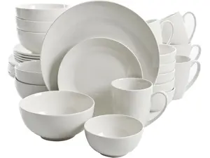 Gibson Home Ogalla 30 Piece Porcelain Dinnerware Set in White