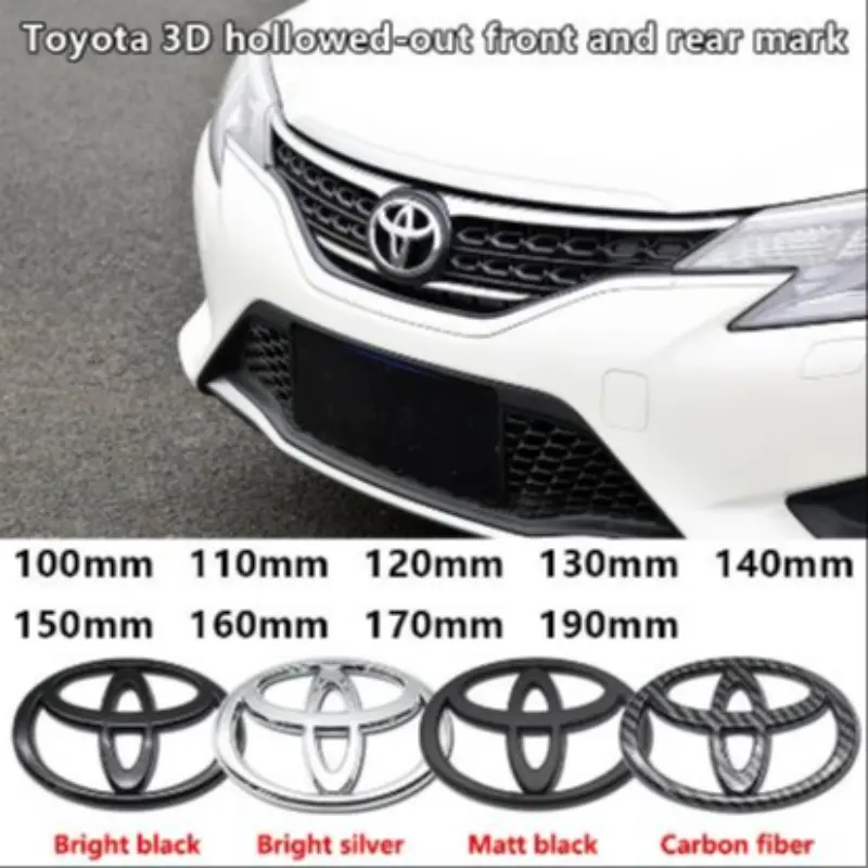 Car Logo 3D for Toyota Car series Corolla Camry RAV4 Front Head Grill Hood Bonnet Emblem Rear Tail Bumper Trunk Boot Mark Badge
