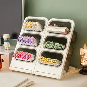 Multi-grid Pen Holder, 1 Count Creative Desk Storage Box, Desk Organizer for Home Office School, Desk Accessories, Marker Holder for Home Office School, Stationary Organizer Holder