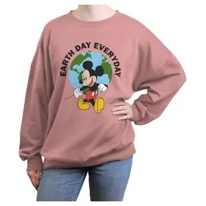 Junior's Women Mickey & Friends Earth Day Everyday Bold Sweatshirt