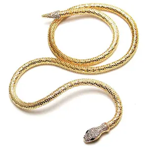Bendable Snake Necklace with Black Eyes Wrap Bangle Twistable Snake Jewelry