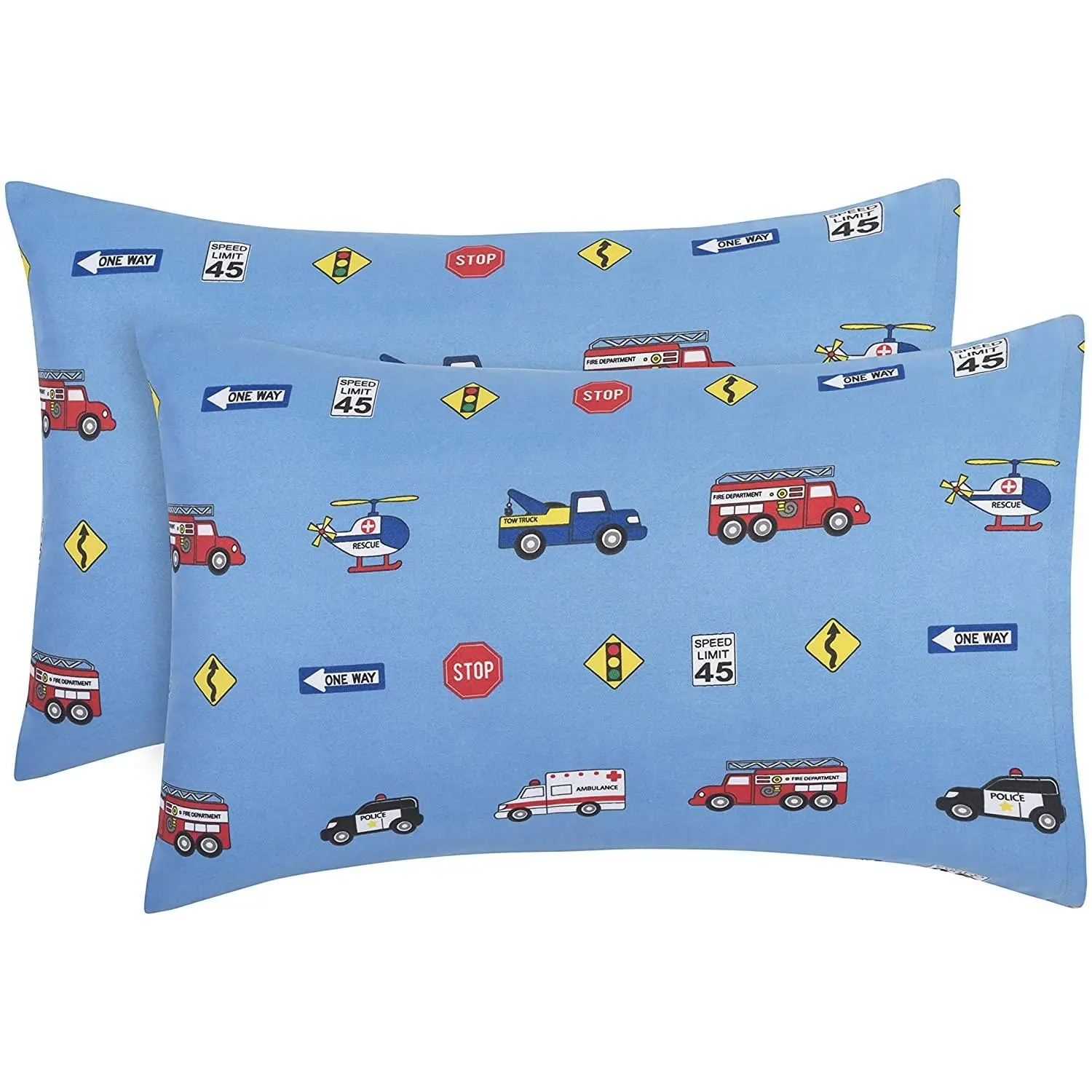 Fire, Police and Rescue 2-Pack Toddler Travel Pillowcases