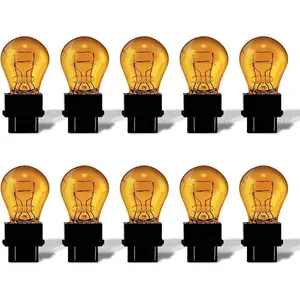 10 Pack 3157A(Amber) Light Bulb, Automotive Brake Turn Signal Taillight Miniature Replacement Bulb for Cars Trucks SUVs