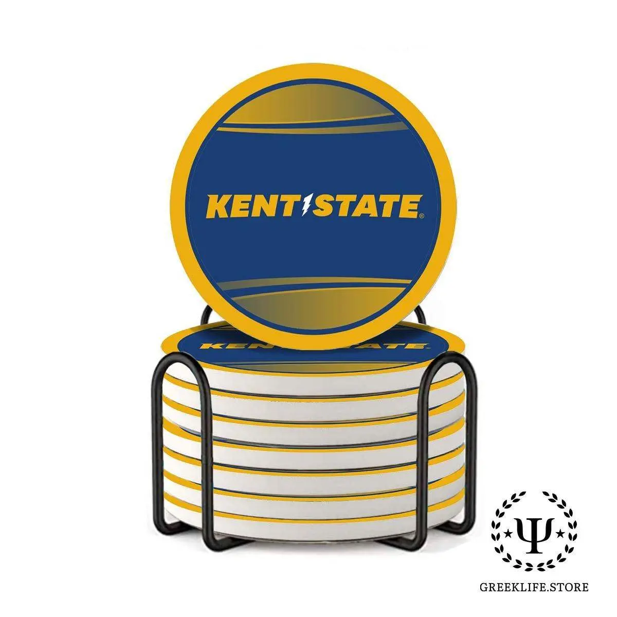 Kent State University Absorbent Ceramic Coasters with Holder (Set of 8)