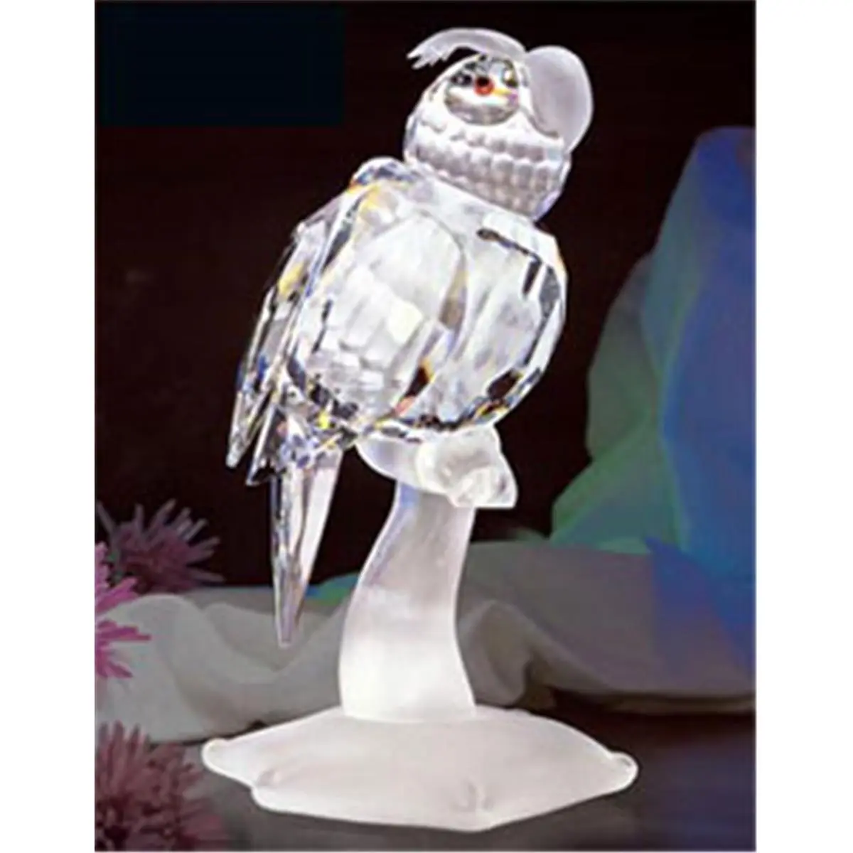 Asfour Crystal 695-65 Lead Multifaceted Cut Sparkling Glass Parrot Bird Figurine, 2.63L x 5.23H in. Small Collectible Figurines, Home Decor Statue, Wedding Decor, Animal Decorations, Bird Figurines