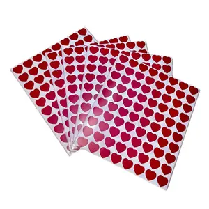 5 Sheets/400pcs Heart-Shaped Stickers, Waterproof Love Labels, Greeting Card Tags, Invitation Envelope Seals, Gift Packaging