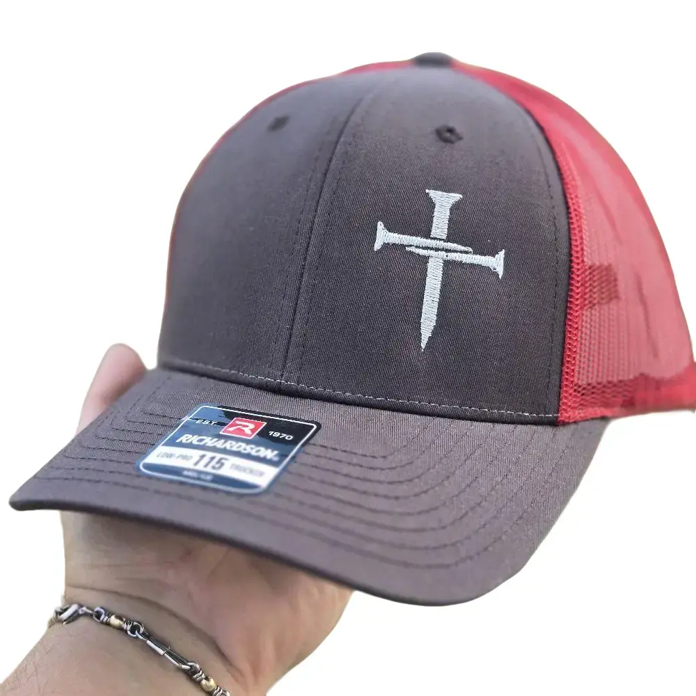 FTF Stitch Works Richardson 112 or 115 Three Nail Cross Embroidered Baseball Cap Structured Six-Panel Adjustable Snapback