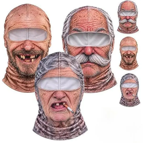 3D Funny Realistic Face Mask, Warm Winter Face Cover, Suitable for Outdoor Cycling, Skiing, and Party Gear