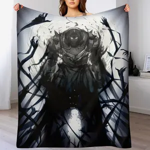Soft Anime Fullmetal Alchemist Printed Fleece Blanket - Cozy Shrink-Resistant & Machine Washable for All Seasons | Perfect Gift for Kids/Adults, Home, Travel