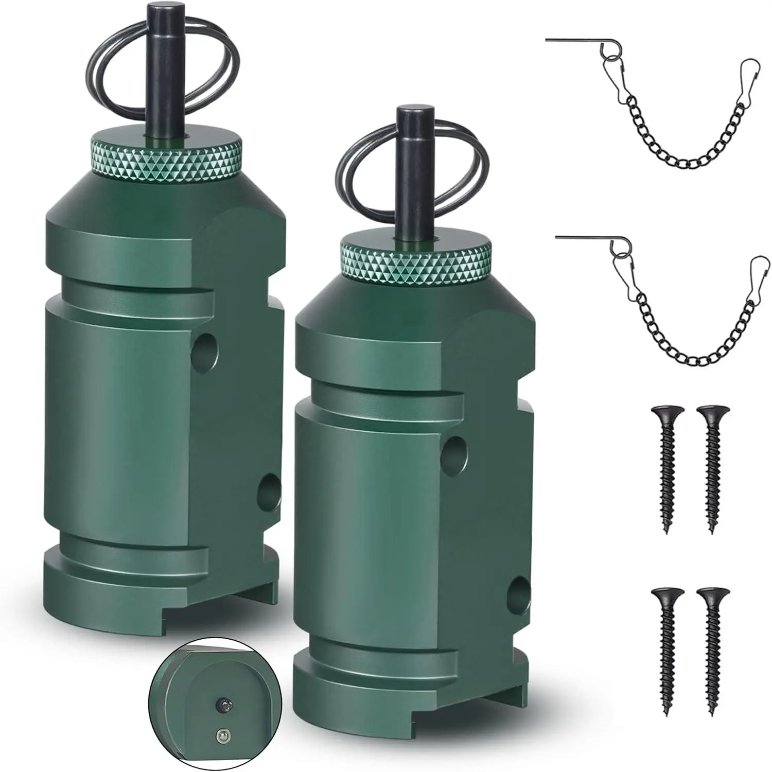 12 Gauge Perimeter Trip Alarm Door Hardware Tool - Emergency Early Warning System for Hiking, Camping, Enhance Perimeter Security, Outdoor Property Safety Bear Deterrent, 4 Screws, Dark Green (308 Blank, Adapter Not Included)