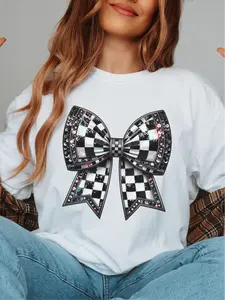 Checkered Flag Bow ~ Unisex Apparel Printed In The USA!