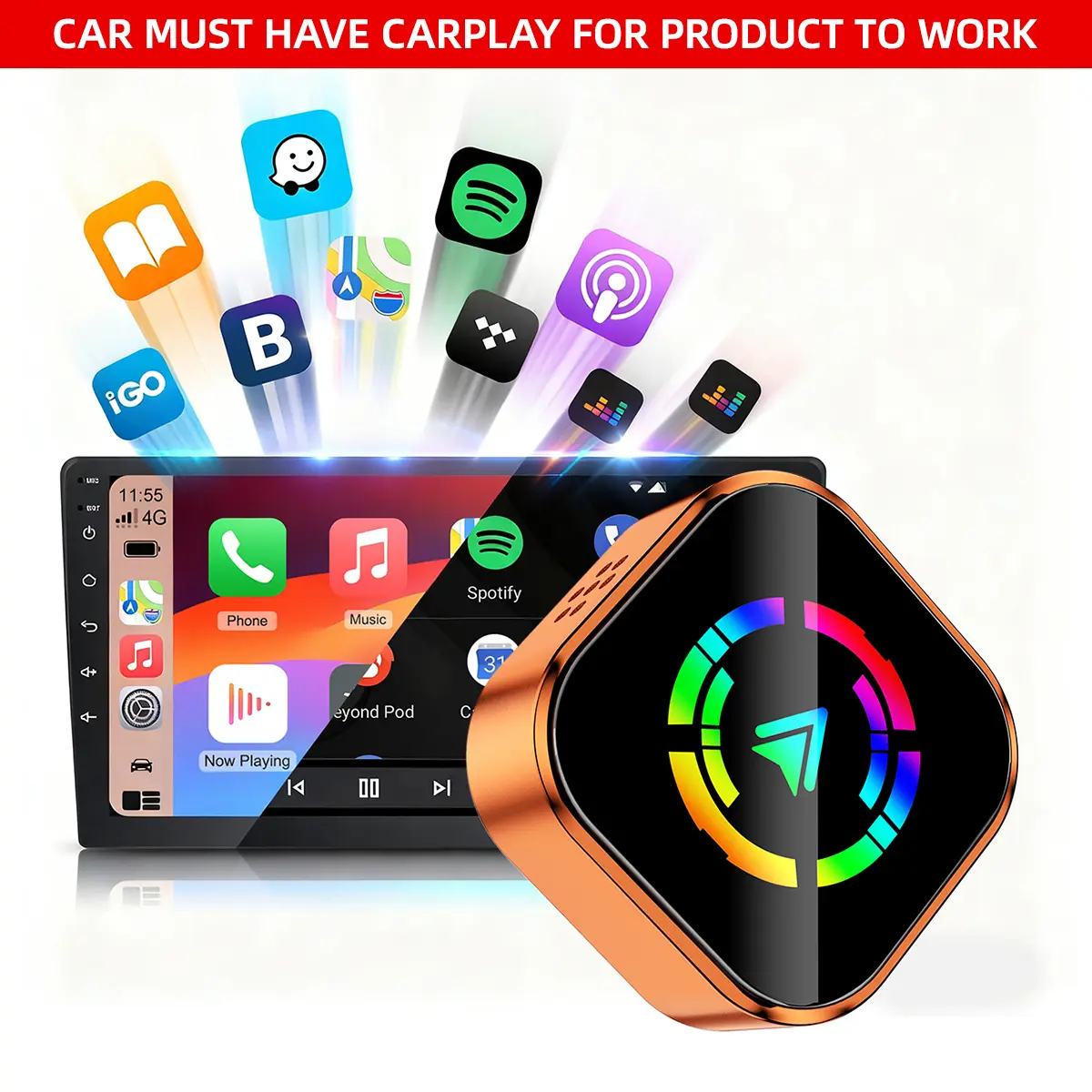 YURNLV 2026 New CarPlay Wireless Adapter - iPhone/Android Compatible | Hands-Free Calling YURNLV 2026 New CarPlay Wireless Adapter - iPhone/Android Compatible | Hands-Free Calling